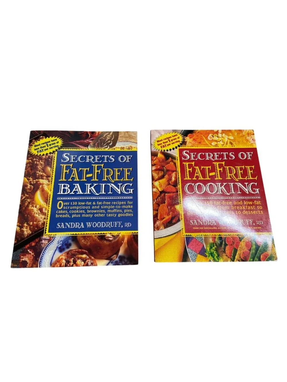 Secrets Of Fat-Free Baking and Secrets Of Fat-Free Cooking Set Sandra Woodruff